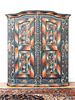 A Northern European painted pine armoire,