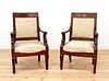 A pair of French Louis Philippe mahogany armchairs,