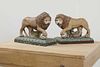 A pair of large pearlware lions,