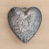 A large George IV silver heart-shaped pendant,