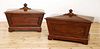 A near pair of mahogany wine coolers,