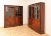 A pair of mahogany bow front bookcases,