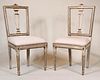 Pair of Neoclassical White Painted Side Chairs