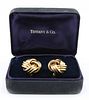 Pair of Tiffany 18K Yellow Gold Knot Earrings