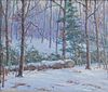James Knox, Oil on Board, Winter Woodland Scene