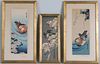 Three Hiroshige Polychrome Woodblock Prints