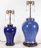 Two Chinese Blue Glazed Vases