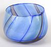 Large Kosta Boda Art Studio Glass Blue Bowl