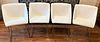 Set 4 Ligne Roset White Leather Dining Chairs
