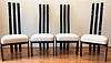 Black and Clear High Back Sculptural Dining Chairs 