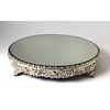 Silver Plated Repousse Footed Mirrored Plinth