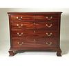 Mahogany Four Drawer Chest with Reeded Corners and Ogee Feet