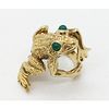 18 kt Gold Frog with Chrysoprase Eyes