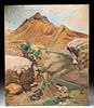Signed William Draper Painting - "Hills of Spain" 1954