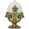 Enamel and Sterling Silver Egg Cup with Egg