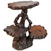Chinese Carved Wood Tiered Table