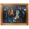 RL Signed Surreal Oil on Canvas Painting