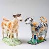 English Pearlware Cow Form Creamer and an English Creamware Cow Form Creamer