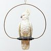 Glazed Pottery Model of a Cockatoo on Swing, Probably Copeland