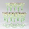 Set of Twelve Pauly Murano Enameled Glass Goblets 