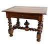 Jacobean Style Center Table, having one drawer, (made up of old elements), height 28 inches, top 26" x 38".