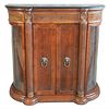 Empire Style Demilune Server, having granite top over four doors, height 36 inches, top 13" x 36".