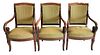 Set of Three Directoire Style Armchairs, 19th century, height 36 inches, width 22 inches.