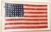 Two Framed American Flags, to include one having 42 stars, circa 1890, 23 1/2" x 32"; along with a large example having 48 stars, 34" x 57", R.A. Hump