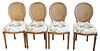 Set of French Style Side Chairs, having caned backs, height 37 inches.
