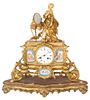 Antique French Gilt Metal Sevres Mantle Clock