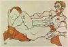 Egon Schiele (After) - Lovers Embracing