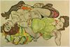 Egon Schiele (After) - Two Reclining Models Entwined