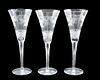 Set of (3) Waterford Etched Champagne Glasses
