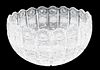 Large Etched Cut Glass Scalloped Bowl