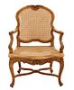 French Wood & Cane Arm Chair