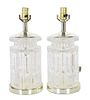 Pair of Cut Glass Accent Lamps