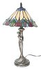 Tiffany Style Stained Glass Figural Lamp