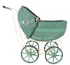 Antique Teal Wicker Baby Carriage