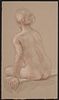 Paul Cadmus Seated Nude Back View Crayon on Paper
