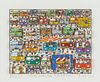 James Rizzi "Oncoming Traffic" Collage