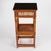 Chinese Bamboo Lacquer 2-Tiered Side Table