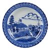 17th c. Blue & White "Deshima Island" Pattern Pottery Plate