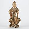 Early Chinese Carved Wood and Gessoed Guanyin