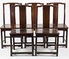 Set of 5 Chinese Wooden Chairs