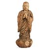 Chinese Carved Wood Standing Buddha