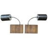 Pair of wall sconces with Wood Block Bases