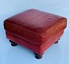 Red Leather Bench/Ottoman