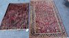 2 Antique Handmade Sarouk Carpets.