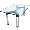 Dining Table in Brass & Lucite by Charles Hollis Jones