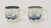 Two miniature Caughley blue and white Cups,